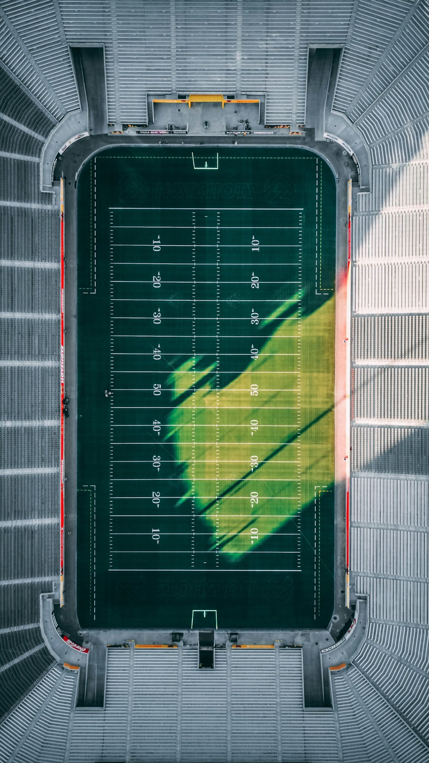 Terrain de football vu du ciel